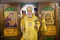 Архиерейское богослужение в Преображенском храме посёлка Загорянский 